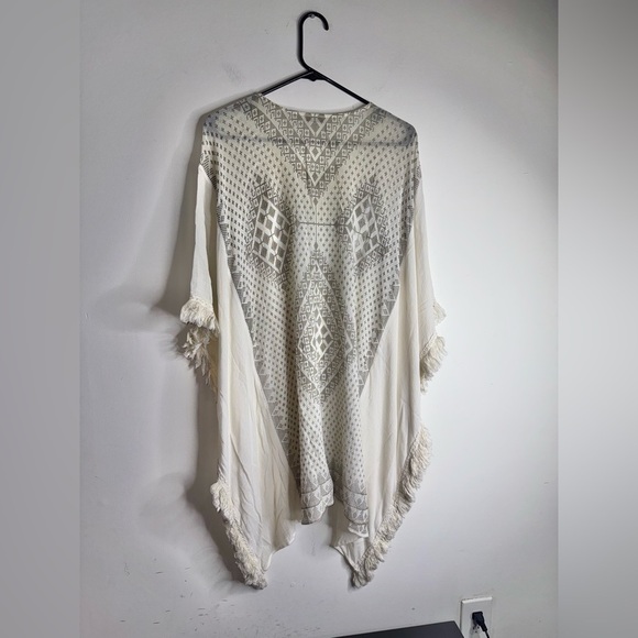 Mes Demoiselles Cotton Open Knit Crochet Tunic Coverup Top O/S - Picture 3 of 8
